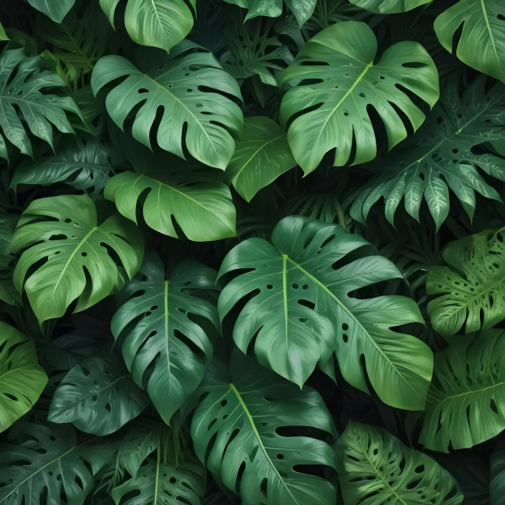 Green Tropical Leaves With Intricate Patterns Creating A Lush And Vibrant Background 10 58bb