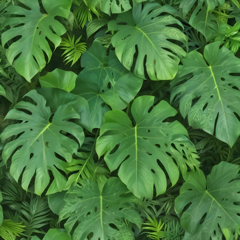 Green Tropical Leaves With Intricate Patterns Creating A Lush And Vibrant Background 11 D9b2