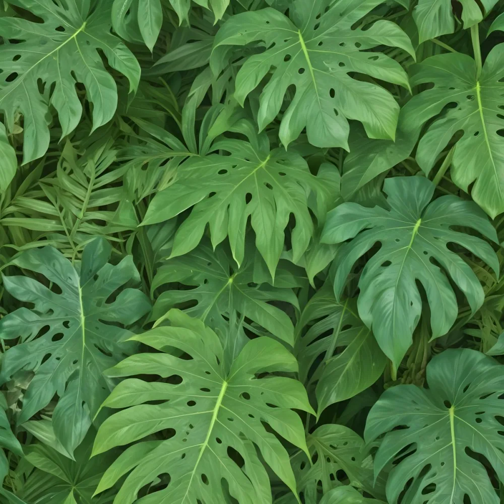Green Tropical Leaves With Intricate Patterns Creating A Lush And Vibrant Background 14 3eea