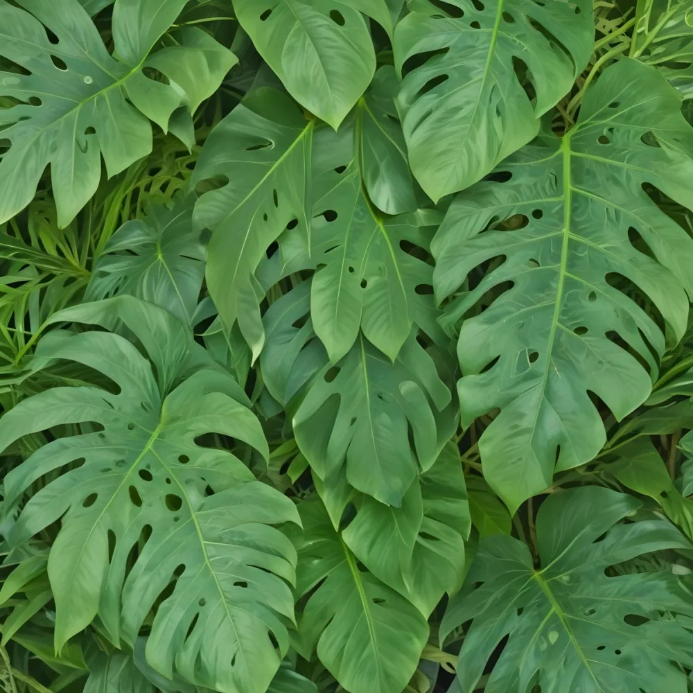 Green Tropical Leaves With Intricate Patterns Creating A Lush And Vibrant Background 15 84fa