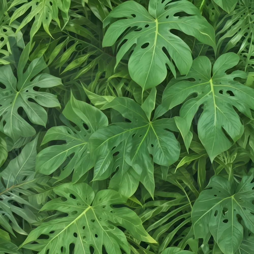 Green Tropical Leaves With Intricate Patterns Creating A Lush And Vibrant Background 16 5be4