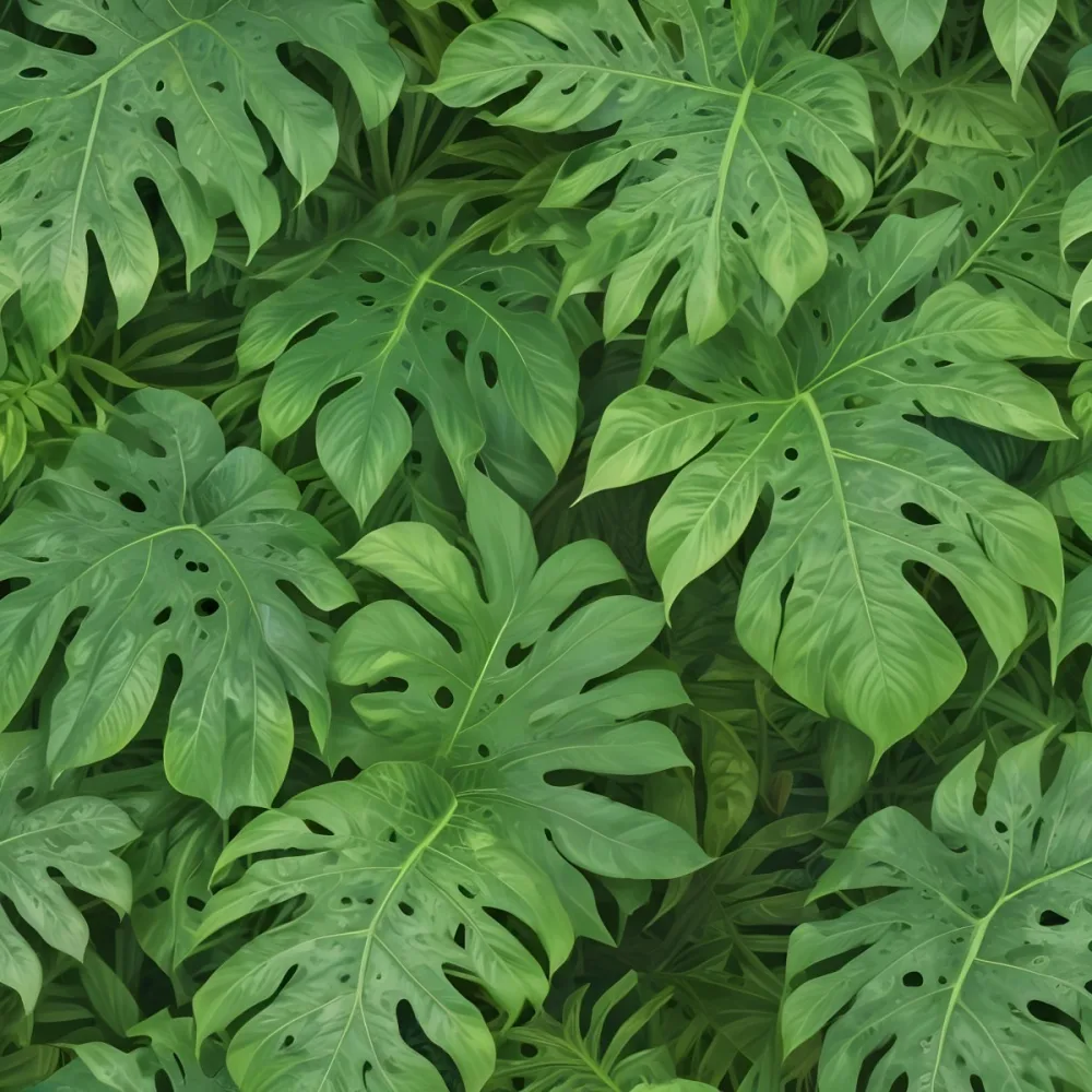 Green Tropical Leaves With Intricate Patterns Creating A Lush And Vibrant Background 17 75d3