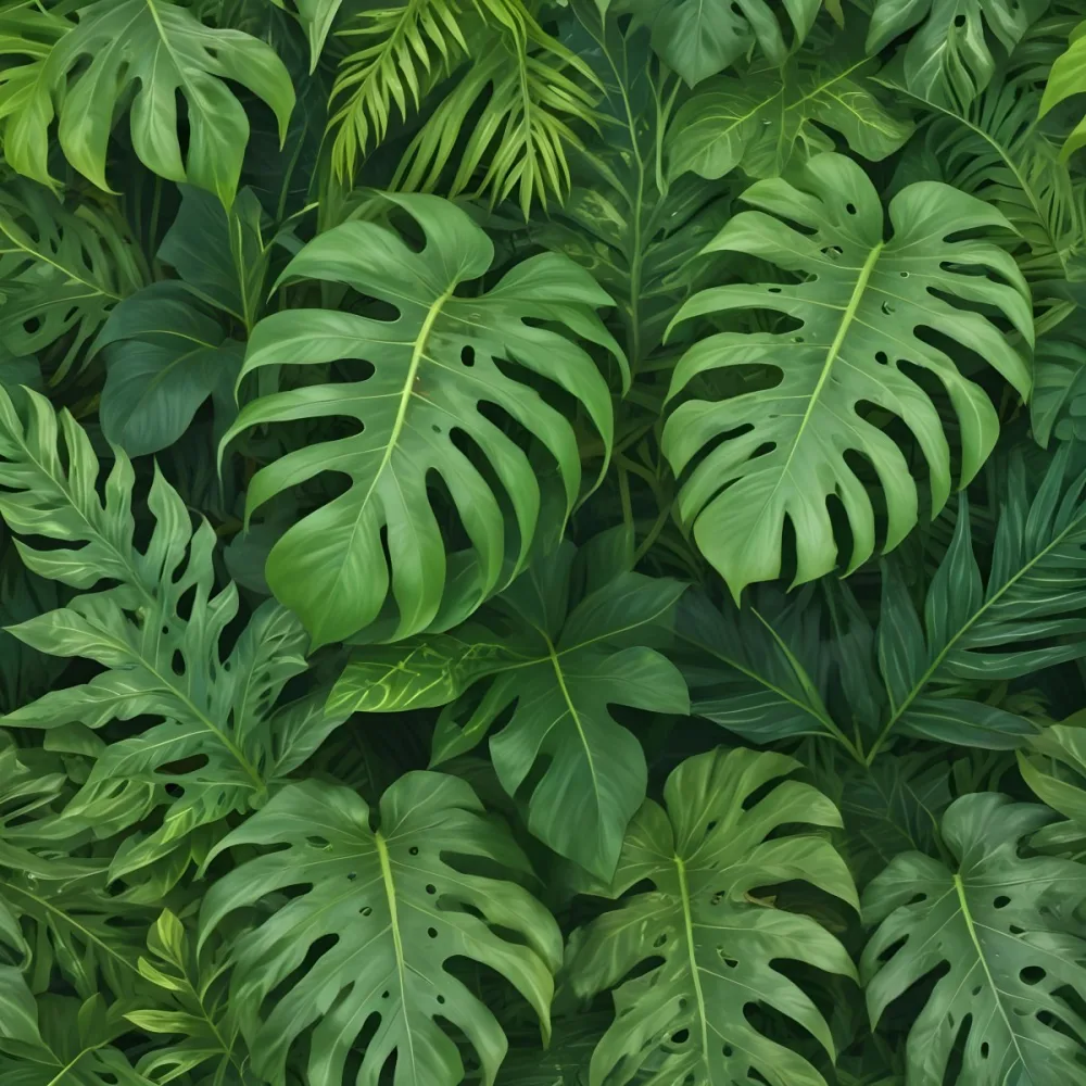 Green Tropical Leaves With Intricate Patterns Creating A Lush And Vibrant Background 2 1f39