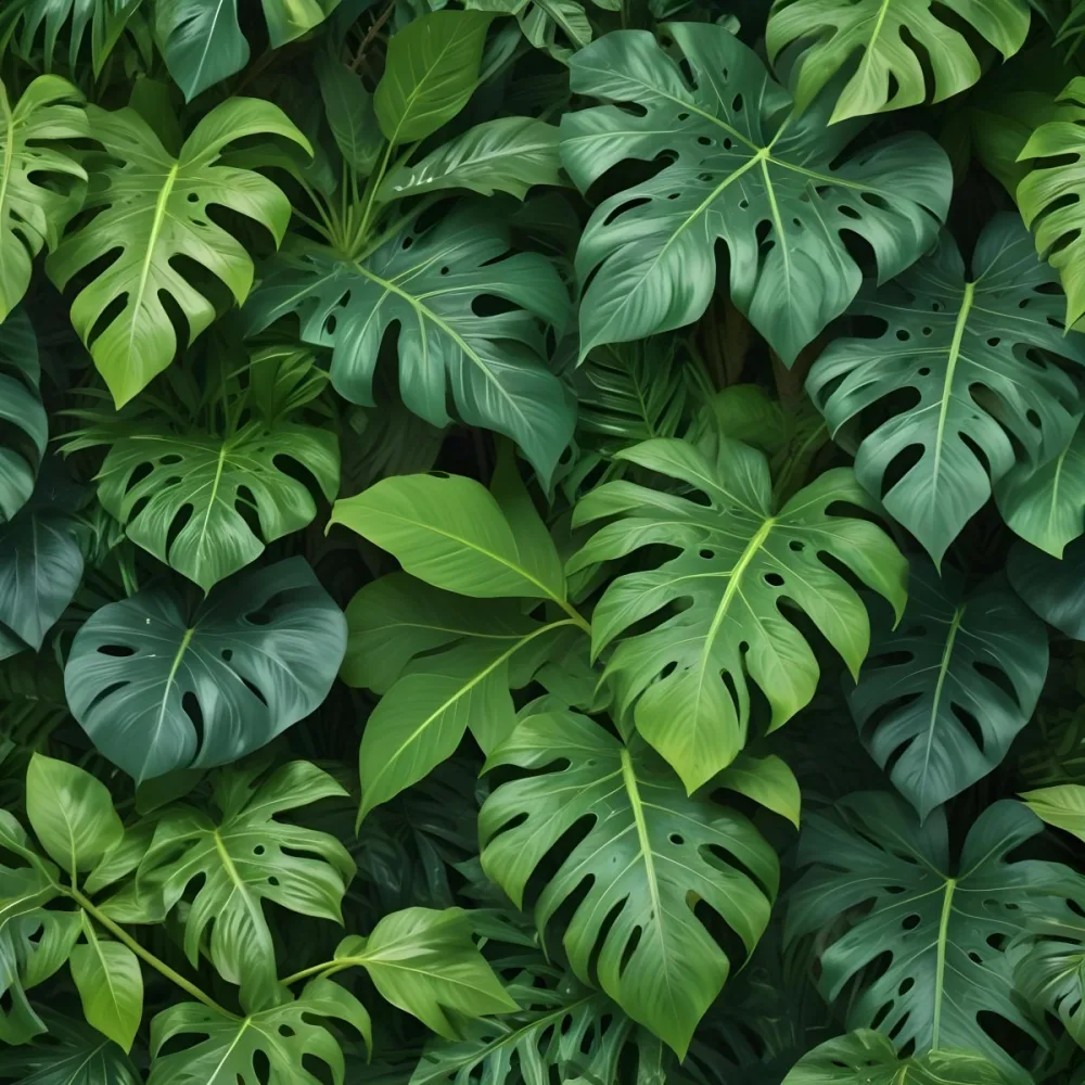 Green Tropical Leaves With Intricate Patterns Creating A Lush And Vibrant Background 3 7c63