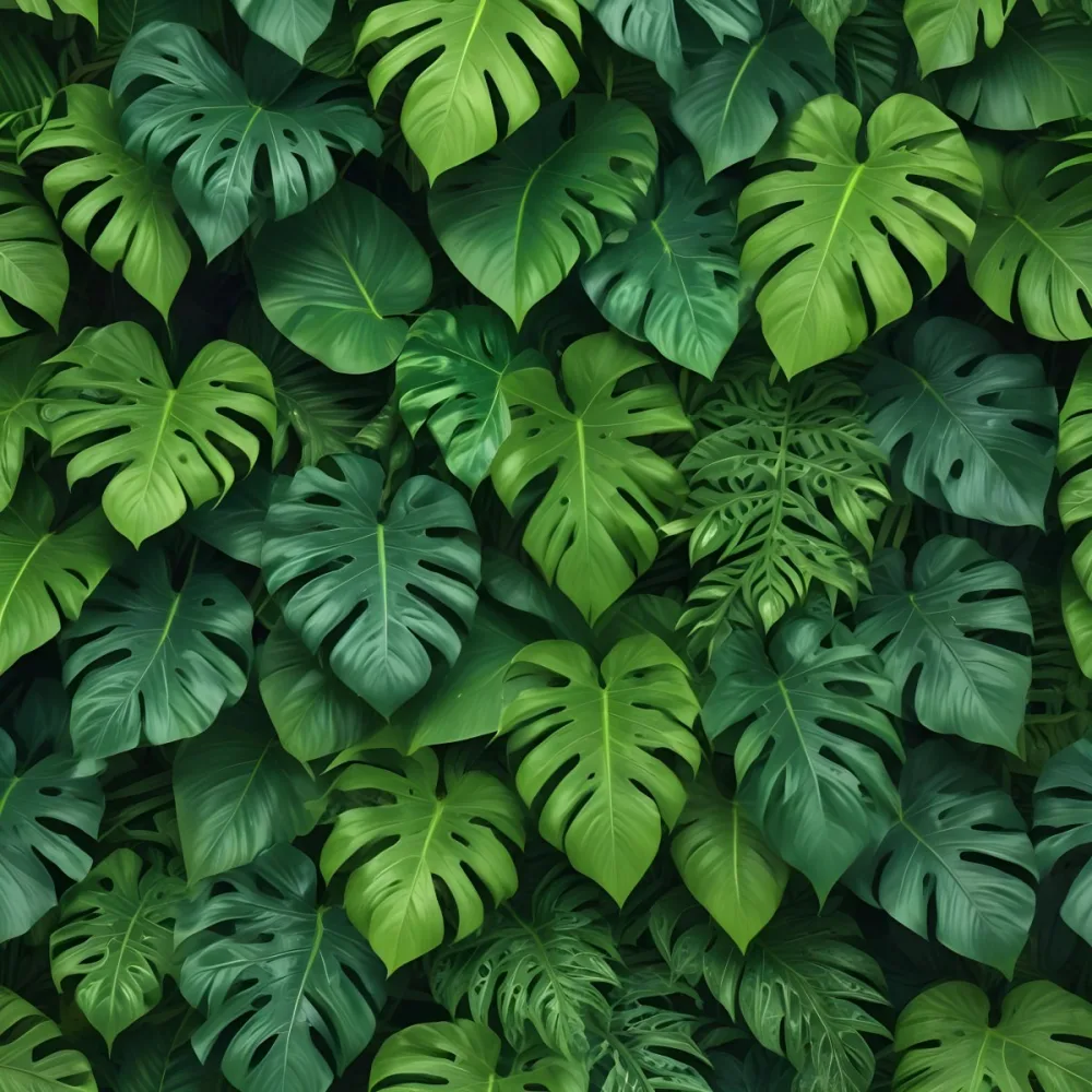 Green Tropical Leaves With Intricate Patterns Creating A Lush And Vibrant Background 4 3202