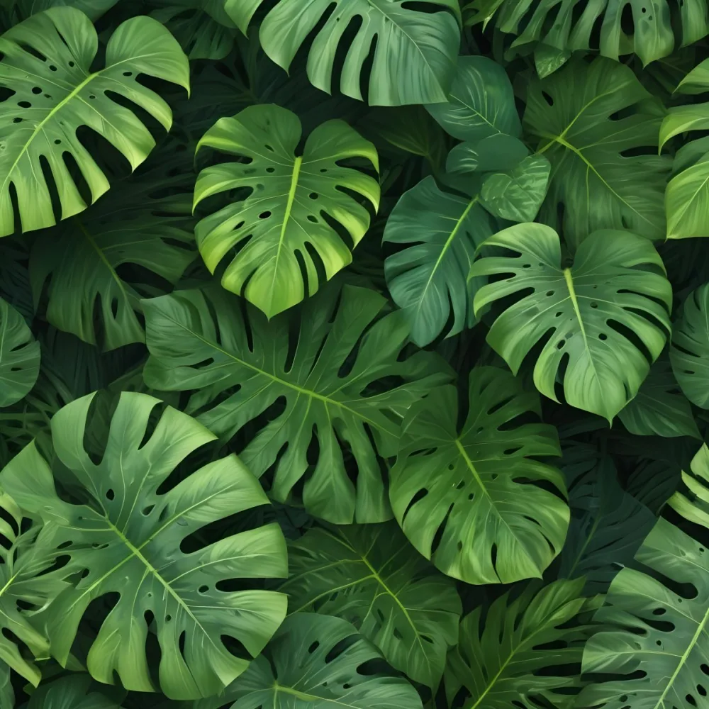 Green Tropical Leaves With Intricate Patterns Creating A Lush And Vibrant Background 5 B477