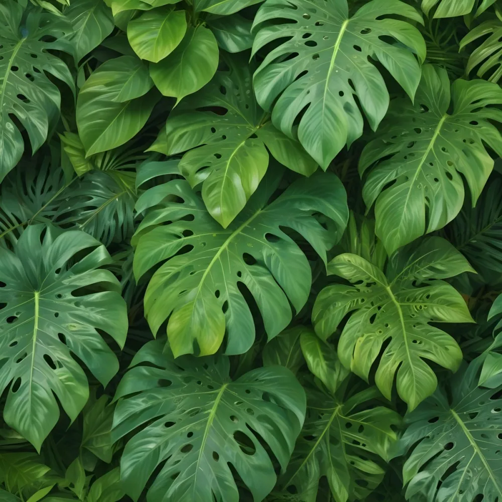Green Tropical Leaves With Intricate Patterns Creating A Lush And Vibrant Background 6 541f