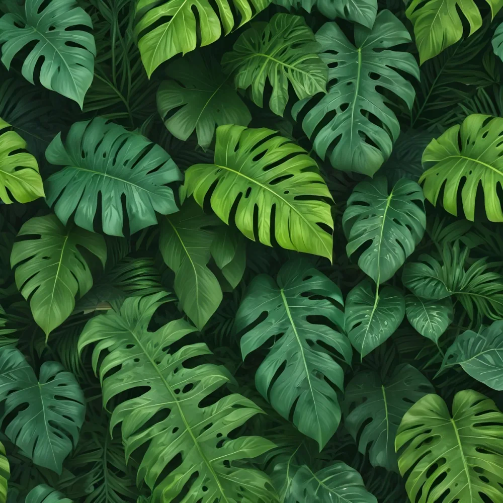 Green Tropical Leaves With Intricate Patterns Creating A Lush And Vibrant Background 9 D8c9