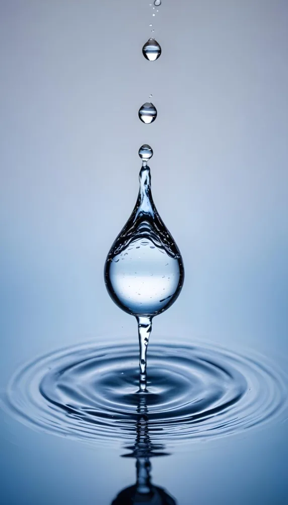 Minimal Soft Studio Light Photography A Close Up Of A Water Droplet Splashing On A Surface Creating A Circular Pattern With Ripples And Reflections High Detail Solid Bold Color Background 2 6c89