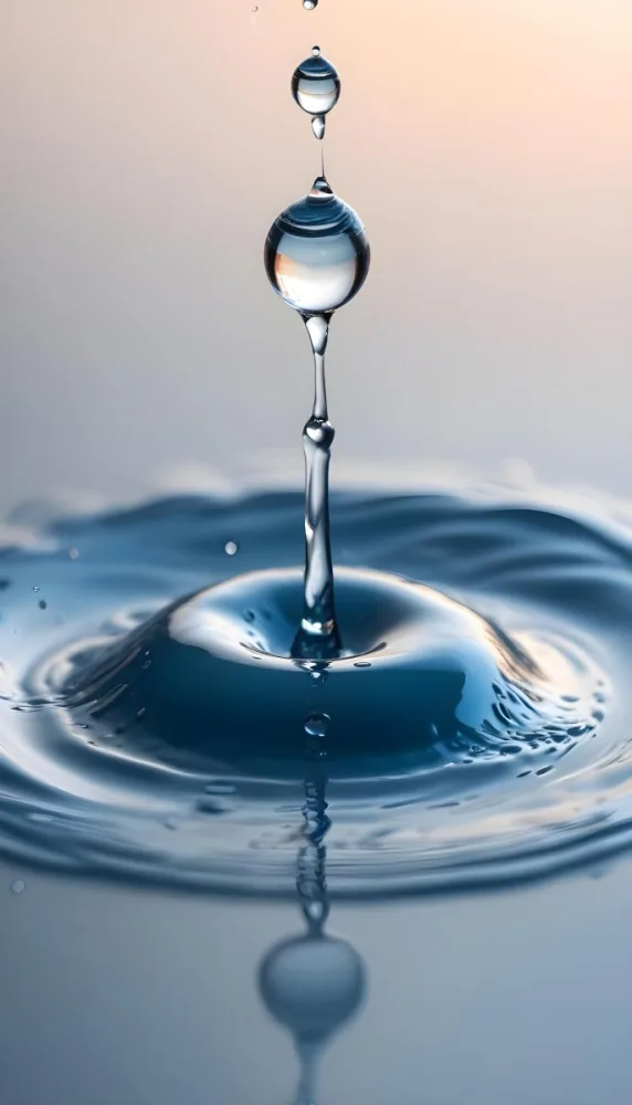 Minimal Soft Studio Light Photography A Close Up Of A Water Droplet Splashing On A Surface Creating A Circular Pattern With Ripples And Reflections High Detail Solid Bold Color Background 9 5547