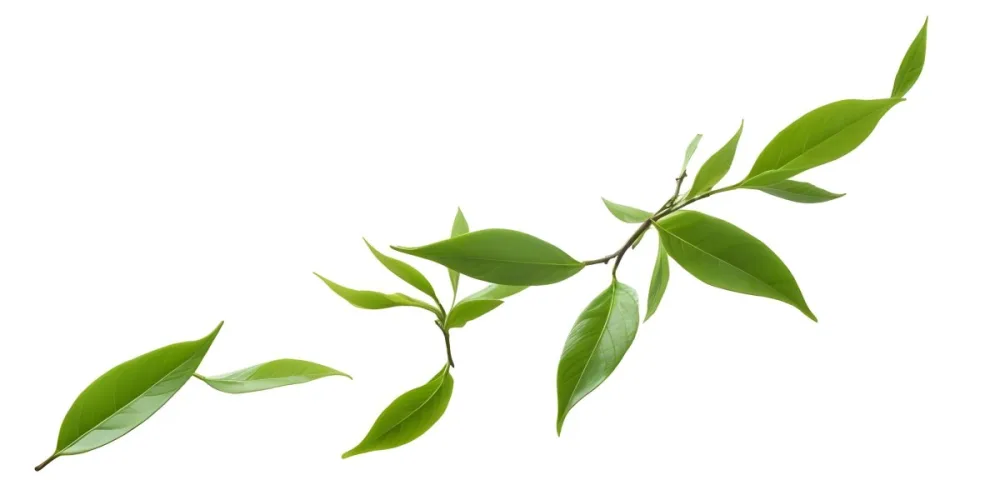 Minimal Soft Studio Light Photography Green Tea Leaves Floating Against A White Background High Detail Solid Bold Color Background 4 2bd5