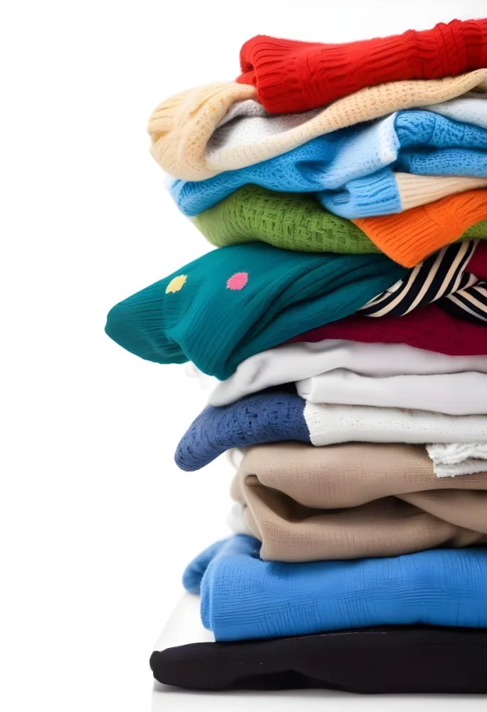 Pile Of White Folded Clothes Including Sweaters Pants And Sweaters Stacked Haphazardly On Top Of Each Other Creating A Organized And Organized Mess Colorful Background 24 17d6