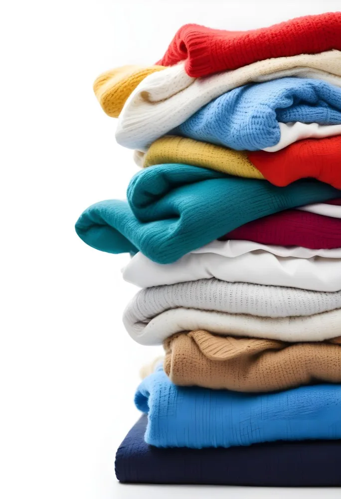 Pile Of White Folded Clothes Including Sweaters Pants And Sweaters Stacked Haphazardly On Top Of Each Other Creating A Organized And Organized Mess Colorful Background 34 80ab