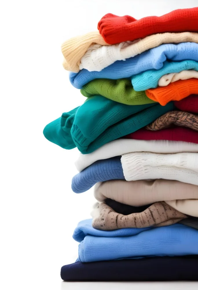Pile Of White Folded Clothes Including Sweaters Pants And Sweaters Stacked Haphazardly On Top Of Each Other Creating A Organized And Organized Mess Colorful Background 9 4ec0
