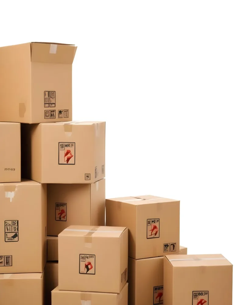 Stacks Of Cardboard Boxes With Fragile Symbols Suggesting A Moving Or Shipping Scene 12 E96b