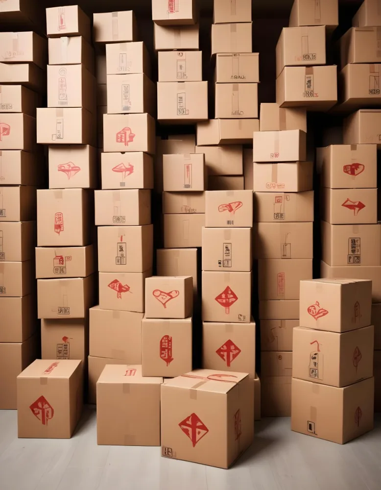 Stacks Of Cardboard Boxes With Fragile Symbols Suggesting A Moving Or Shipping Scene 13 A085