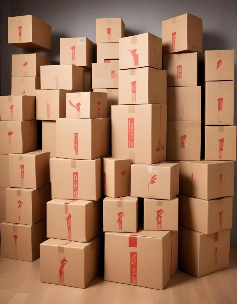 Stacks Of Cardboard Boxes With Fragile Symbols Suggesting A Moving Or Shipping Scene 8 41ed