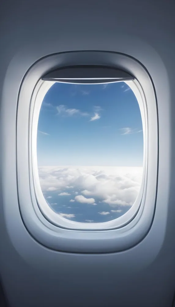 View Of Clouds And Sky Through An Airplane Window 20 6756