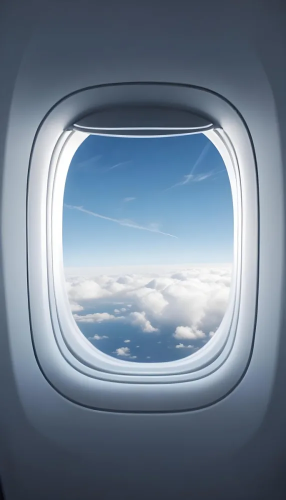 View Of Clouds And Sky Through An Airplane Window 21 7c94