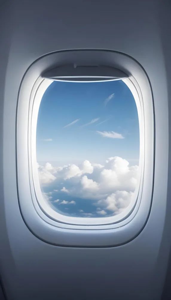 View Of Clouds And Sky Through An Airplane Window 22 7480
