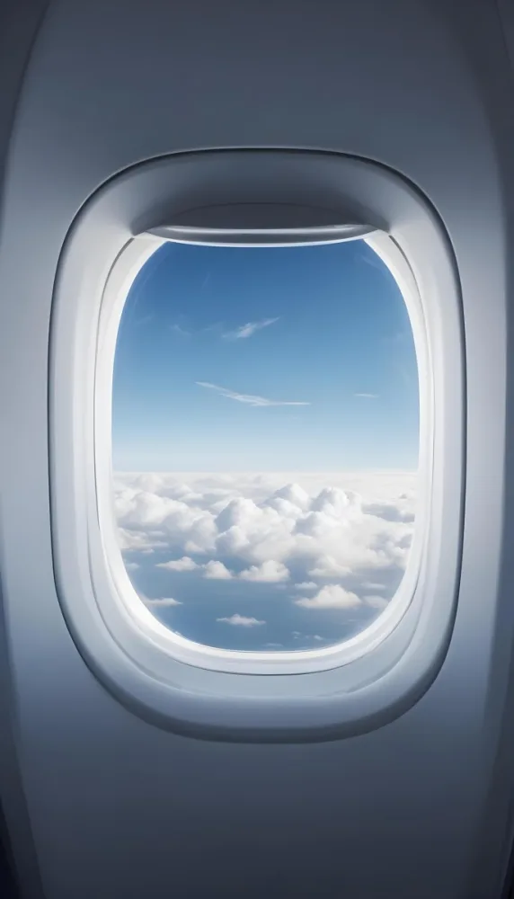 View Of Clouds And Sky Through An Airplane Window 23 B0da