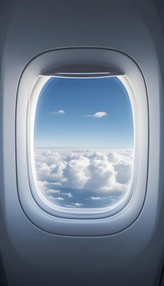 View Of Clouds And Sky Through An Airplane Window 24 D0da