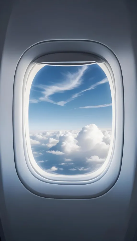 View Of Clouds And Sky Through An Airplane Window 6 64c2