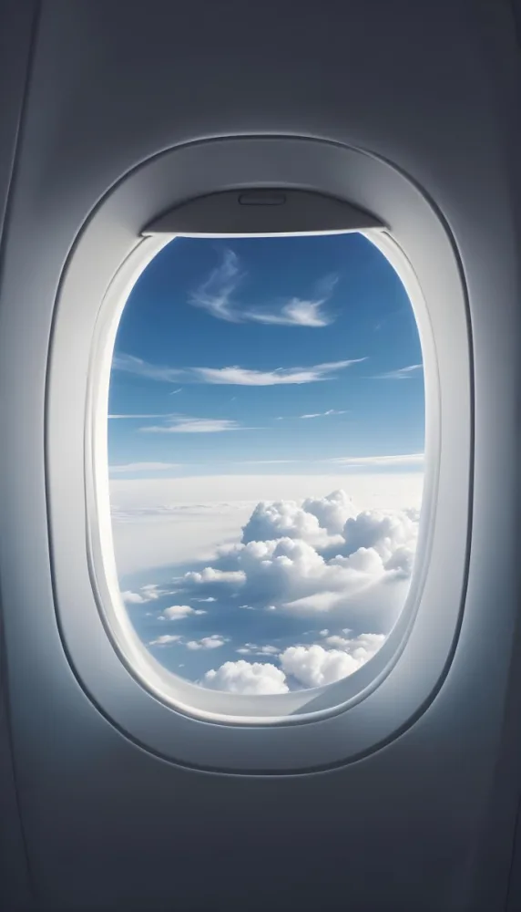 View Of Clouds And Sky Through An Airplane Window 8 020a