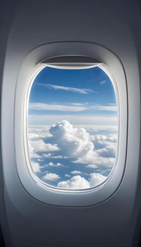 View Of Clouds And Sky Through An Airplane Window 9 2487
