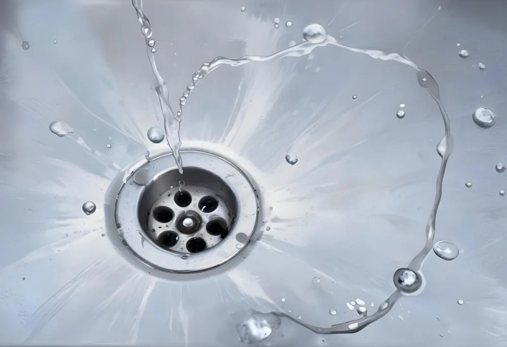Water Running Down A Metal Sink Drain The Water Is Clear And Has Bubbles The Sink Is Made Of Stainless Steel 22 8e70