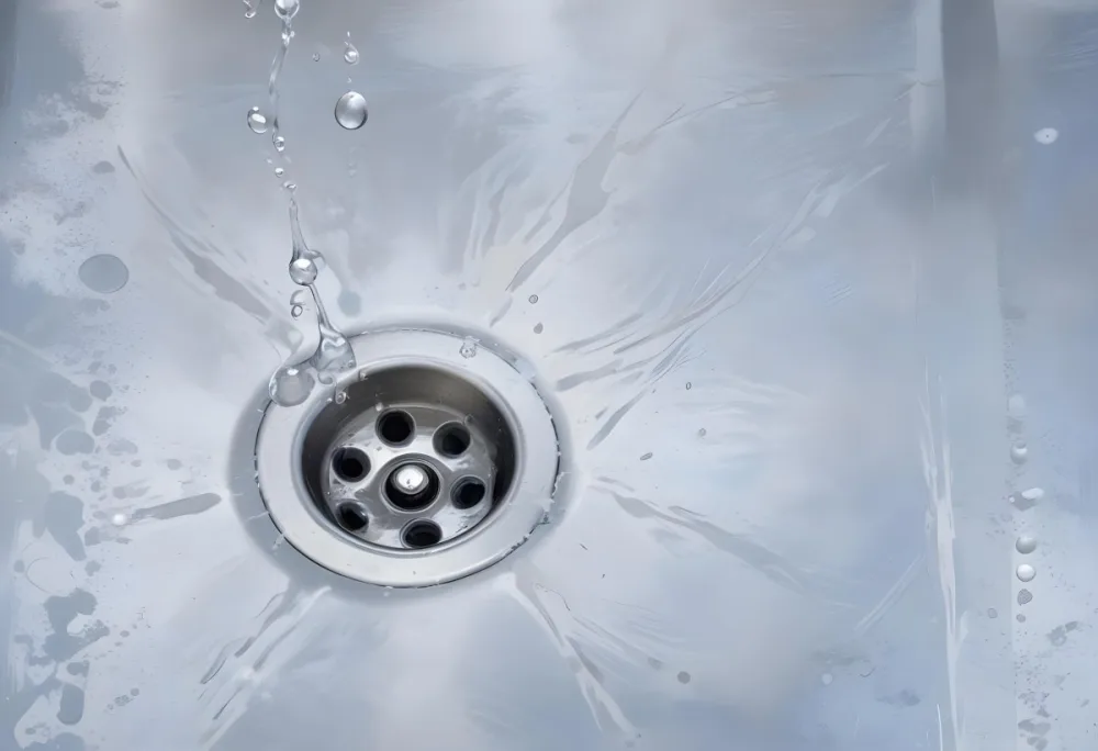 Water Running Down A Metal Sink Drain The Water Is Clear And Has Bubbles The Sink Is Made Of Stainless Steel 6 B8fd