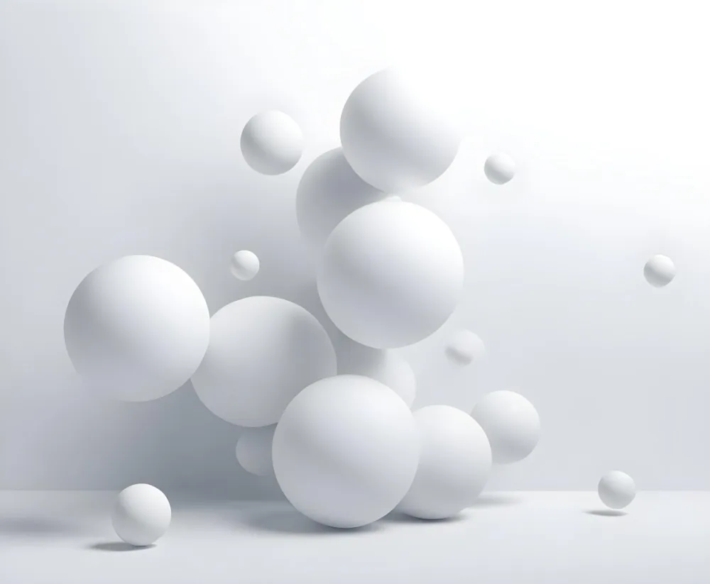 White Spheres Floating In A Minimalist Abstract Composition 5 D3aa