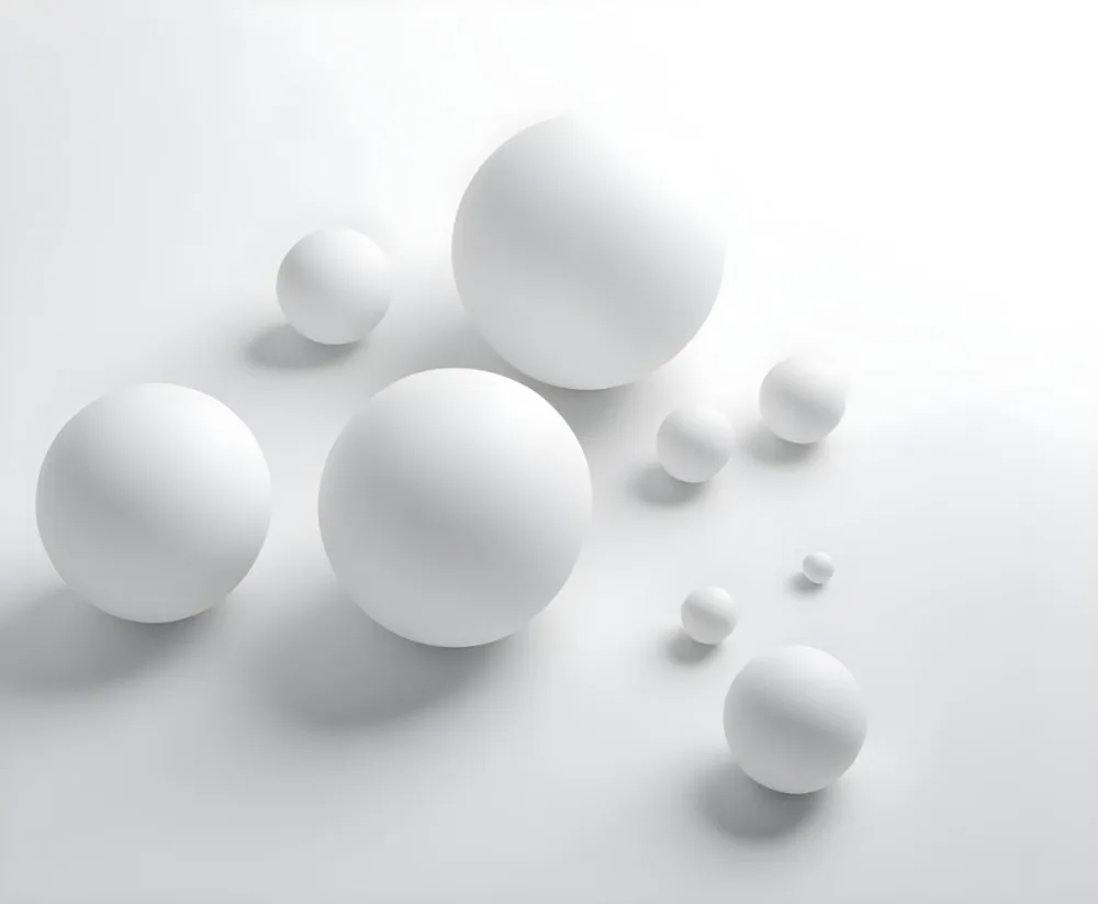 White Spheres Floating In A Minimalist Abstract Composition 6 8f63