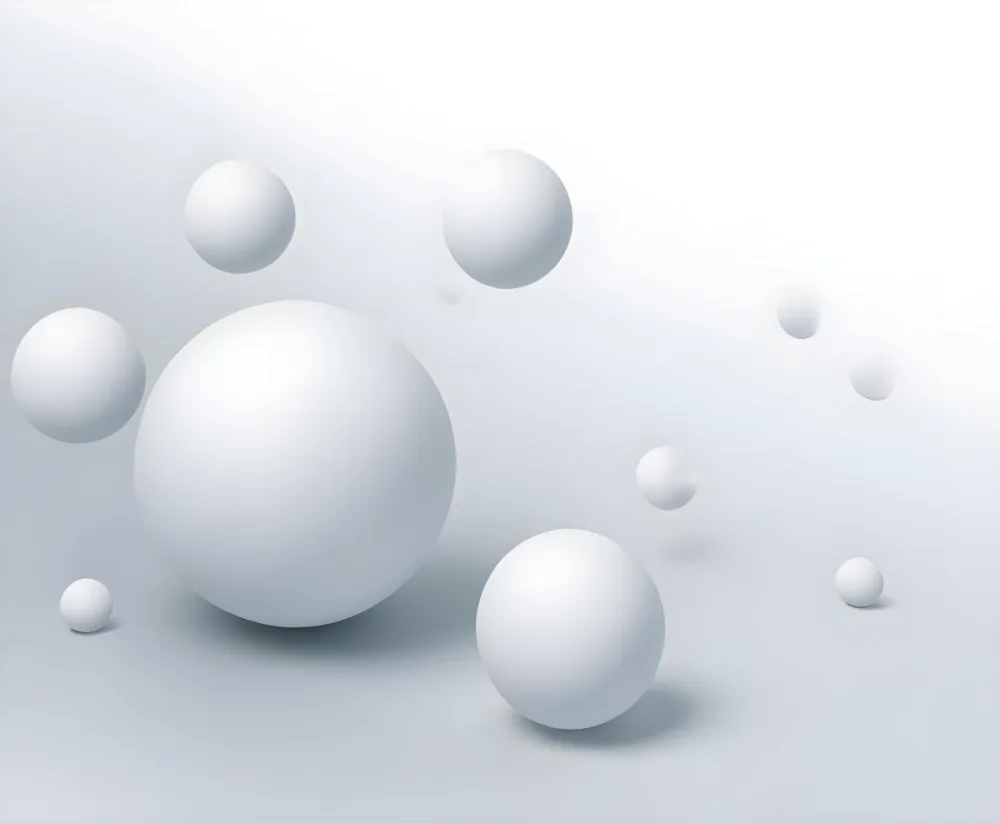 White Spheres Floating In A Minimalist Abstract Composition 7 5fff