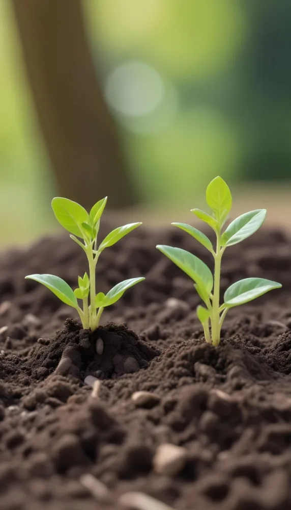 Young Green Plants Sprouting From Soil With Blurred Natural Background 10 49c4