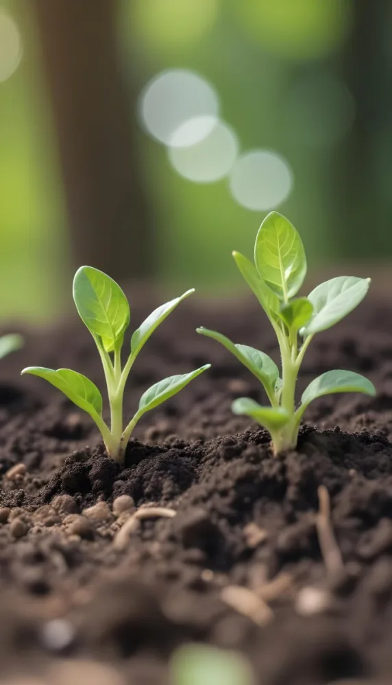 Young Green Plants Sprouting From Soil With Blurred Natural Background 13 Dc8a