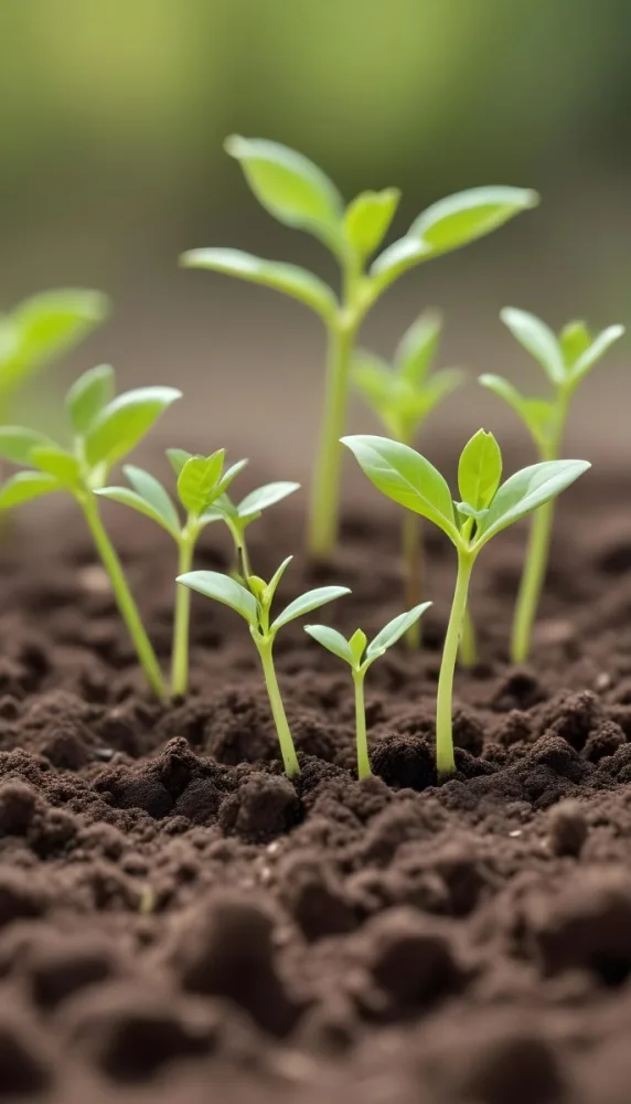 Young Green Plants Sprouting From Soil With Blurred Natural Background 14 56dd