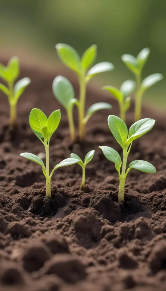 Young Green Plants Sprouting From Soil With Blurred Natural Background 3 3f68