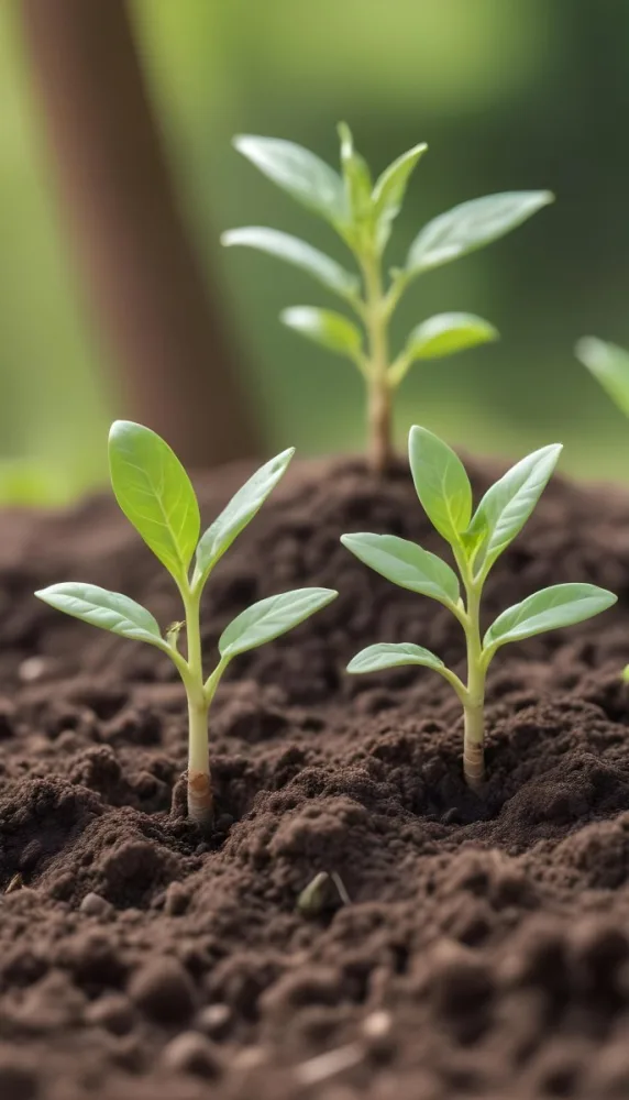 Young Green Plants Sprouting From Soil With Blurred Natural Background 6 E0d2