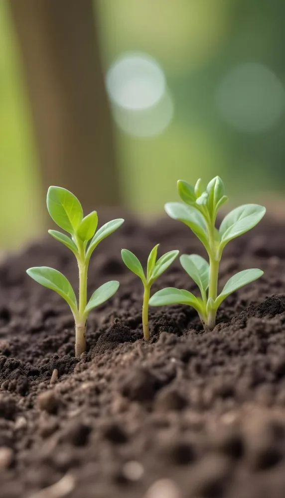 Young Green Plants Sprouting From Soil With Blurred Natural Background 9 6ac4