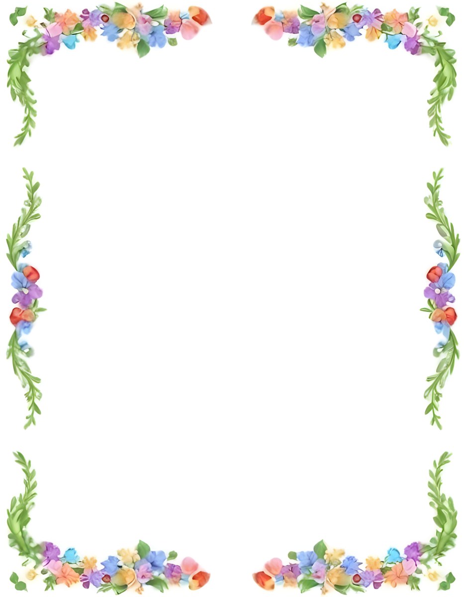 Digital Painting Floral Frame With Colorful Flowers And Green Leaves On A White Background Bold And Slim Lines Brush Strokes 15 95b8