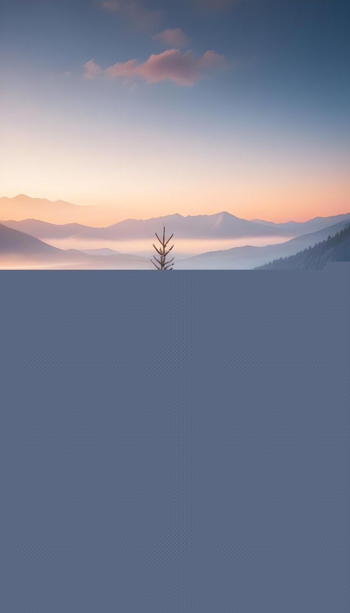 A Snowy Pine Tree Overlooking A Frozen Lake Surrounded By Mountains At Sunset The Lake Has A Calm Reflective Surface And The Mountains In The Background Are Partially Obscured By Mist The Sky Is Filled With Warm Pas 9 9950
