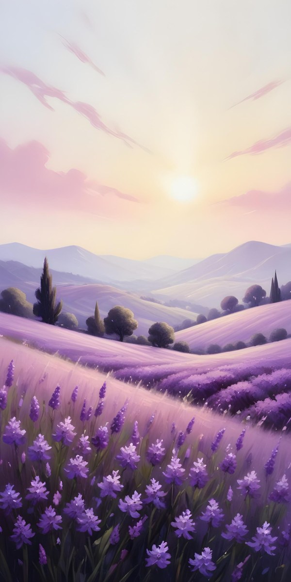Colorful Flat Illustration Classical Animes A Field Of Purple