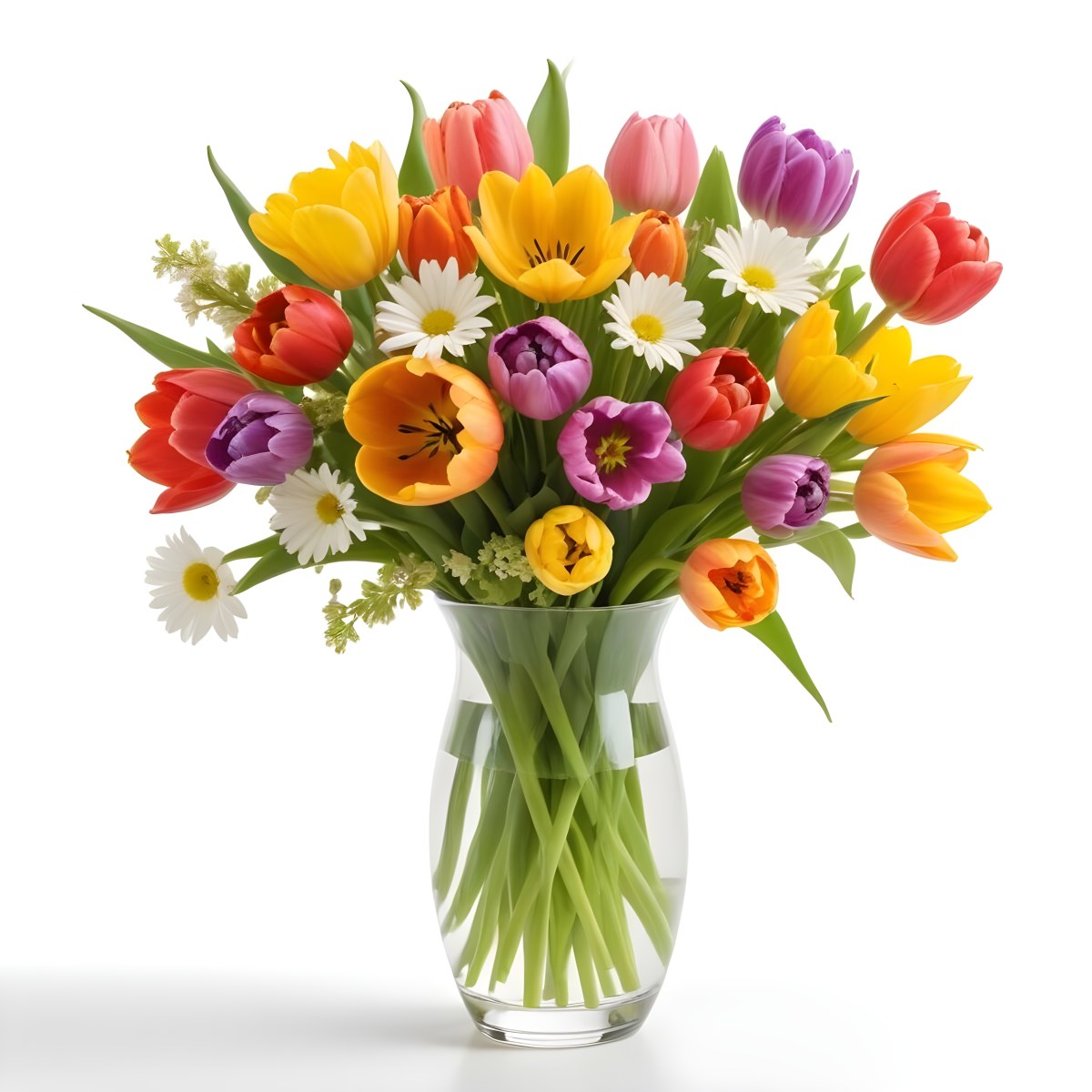 Flowers Vase Isolated White Background 12 D1ff
