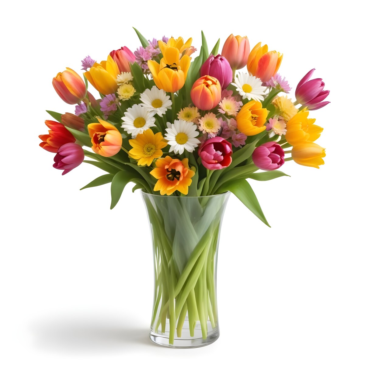 Flowers Vase Isolated White Background 21 A073