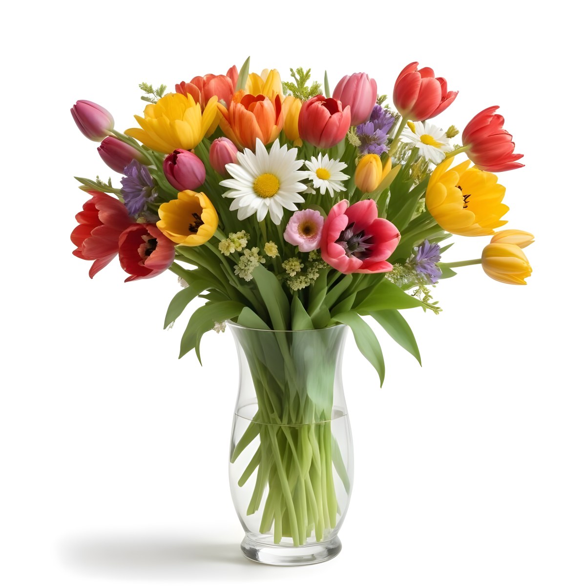 Flowers Vase Isolated White Background 25 E5db