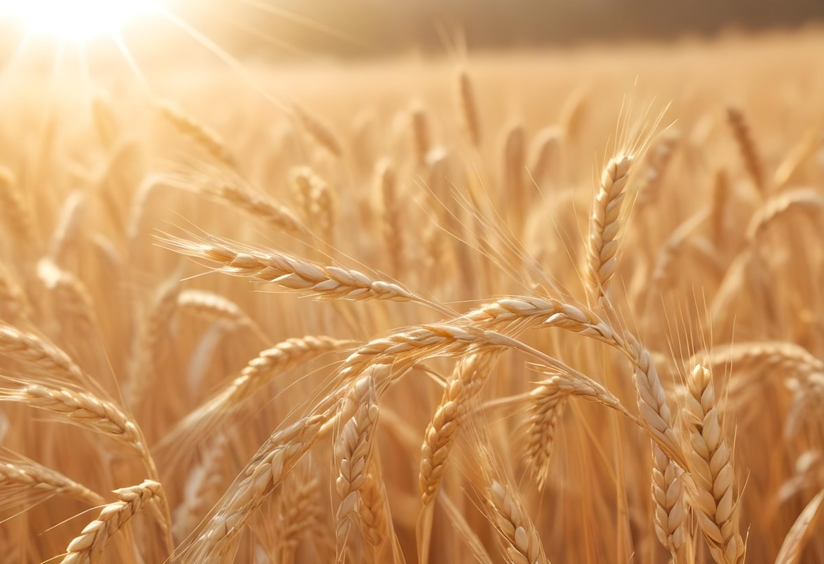 Golden Wheat Stalks Illuminated By Sunlight With A Soft Blurred Background Of More Wheat The Light Creates A Warm Glowing Effect 2 E8d5