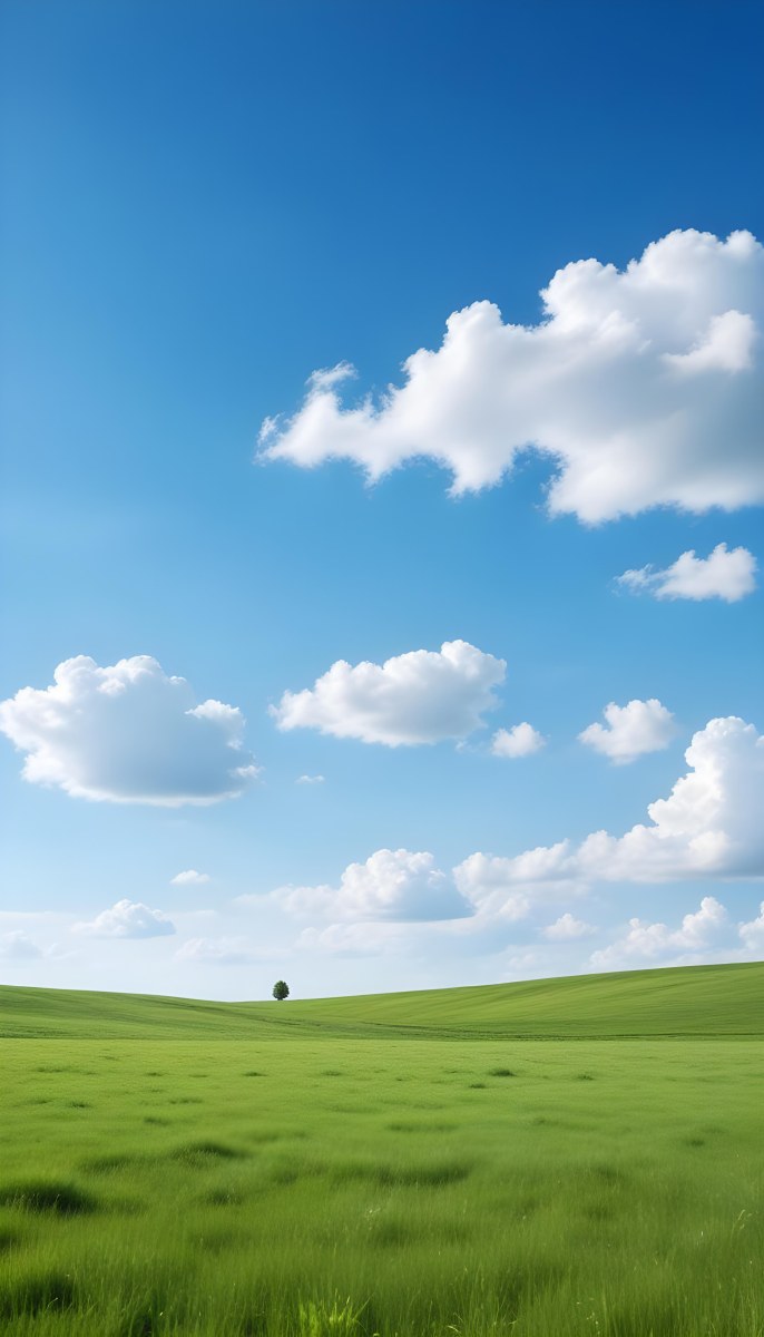 Green Field With A Blue Sky And White Clouds Sunny Day Clear Weather Open Space Natural Light Vibrant Colors 16 4ecf