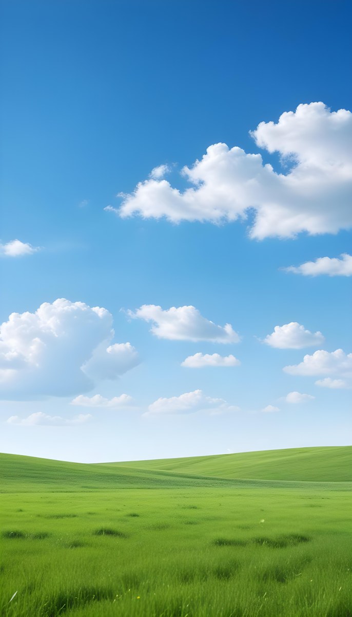 Green Field With A Blue Sky And White Clouds Sunny Day Clear Weather Open Space Natural Light Vibrant Colors 26 53c1