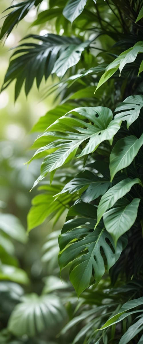 Lush Green Tropical Leaves With A Blurred Background Creating A Serene And Natural Atmosphere 26 C6d9